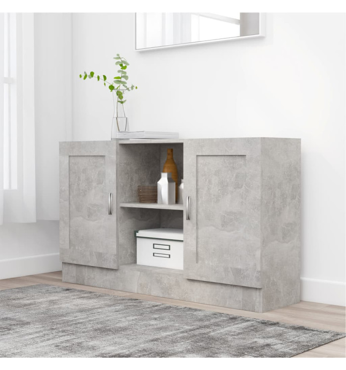 Buffet Gris béton 120x30,5x70 cm Bois d'ingénierie | Mobilier & Déco