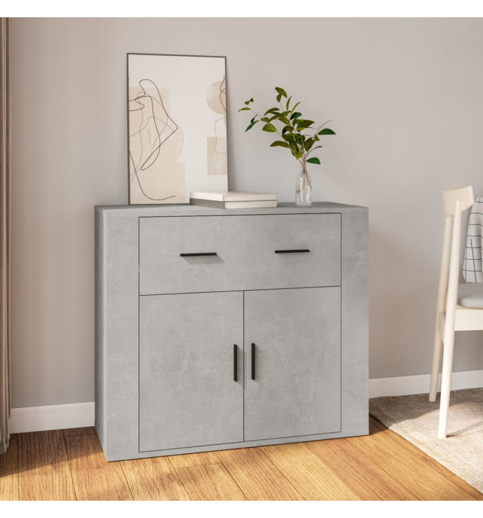Buffet Gris béton 80x33x70 cm Bois d'ingénierie | Mobilier & Déco