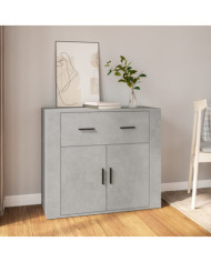 Buffet Gris béton 80x33x70 cm Bois d'ingénierie | Mobilier & Déco