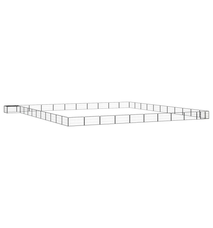 Parc pour chien 44panneaux Noir 100x50cm Acier enduit de poudre | Mobilier & Déco