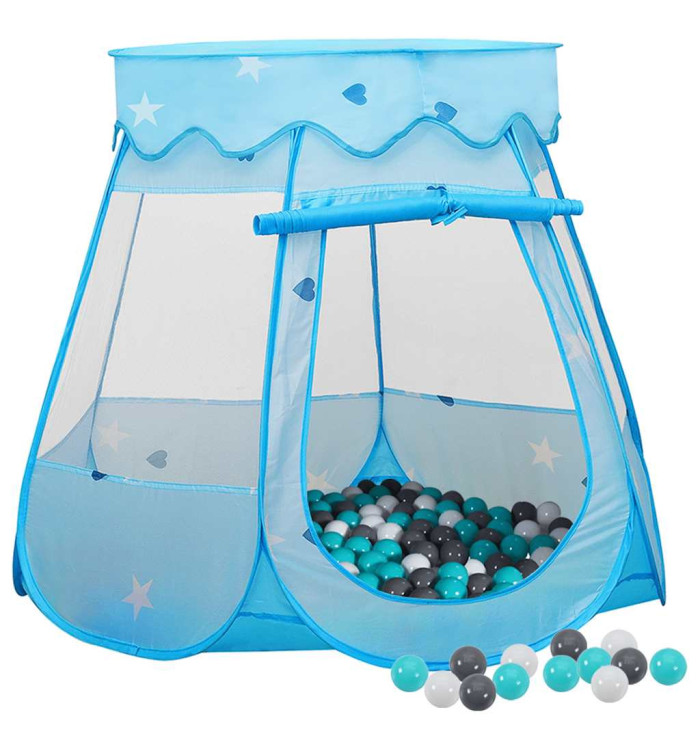 Tente de jeu pour enfants avec 250 balles Bleu 102x102x82 cm | Mobilier & Déco