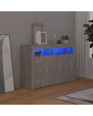 Buffet avec lumières LED gris béton 115,5x30x75 cm | Mobilier & Déco
