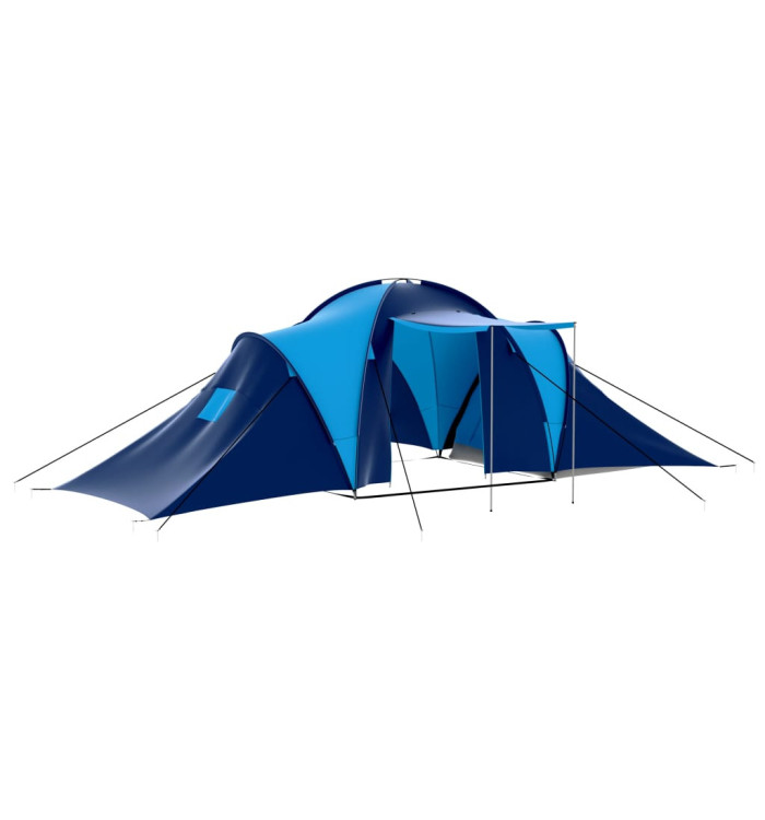 Tente de camping Tissu 9 personnes Bleu foncé et bleu | Mobilier & Déco