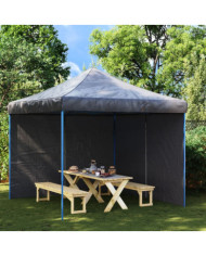 Paroi de tente de réception 2pcs fermeture éclair PE Anthracite | Mobilier & Déco