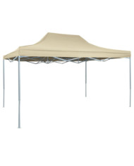 Tente de réception pliable professionnelle 3x4 m Acier Crème | Mobilier & Déco