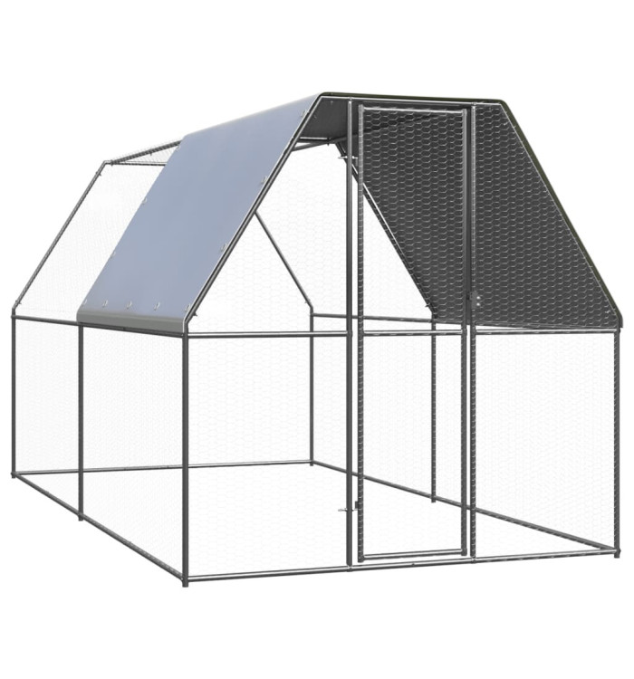 Poulailler d'extérieur 2x4x2 m Acier galvanisé | Mobilier & Déco