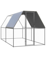 Poulailler d'extérieur 2x4x2 m Acier galvanisé | Mobilier & Déco