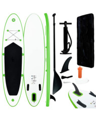 Ensemble de planche SUP gonflable vert et blanc | Mobilier & Déco