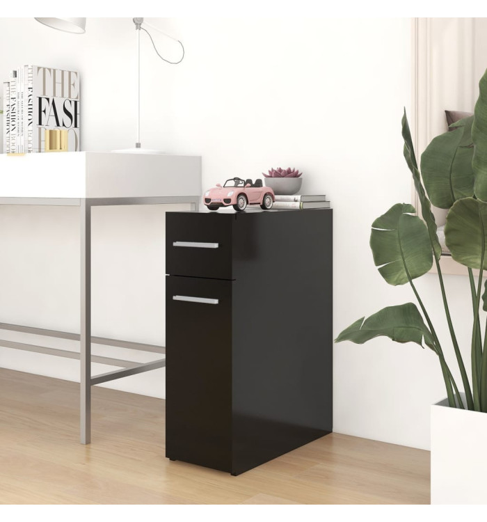 Armoire d'apothicaire Noir 20x45,5x60 cm Bois d’ingénierie | Mobilier & Déco