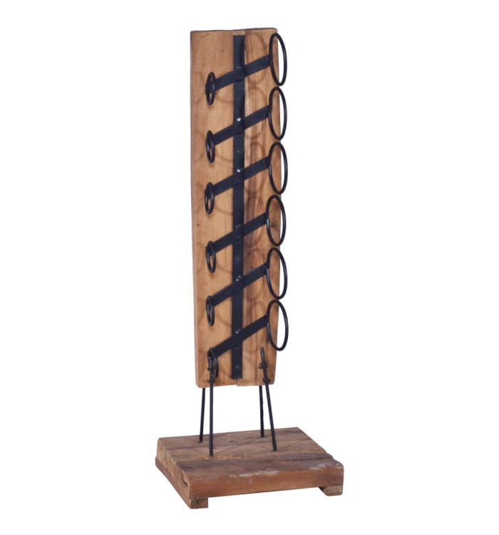 Casier à bouteilles pour 6 bouteilles 35x35x100 cm Teck massif | Mobilier & Déco