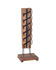 Casier à bouteilles pour 6 bouteilles 35x35x100 cm Teck massif | Mobilier & Déco