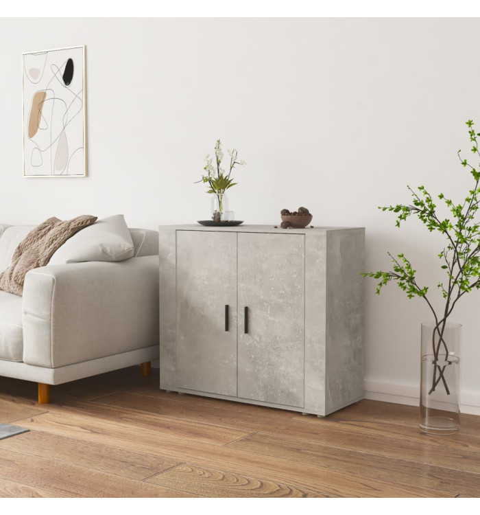 Buffet Gris béton 80x33x70 cm Bois d'ingénierie | Mobilier & Déco