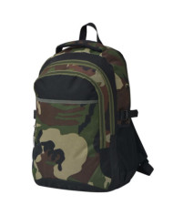 Sac à dos d'école 40 L noir et camouflage | Mobilier & Déco