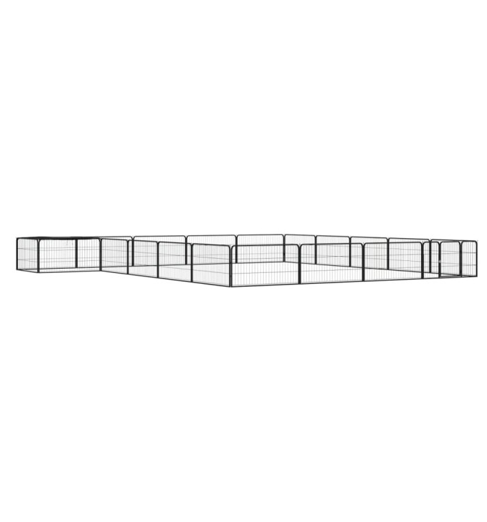 Parc pour chien 20panneaux Noir 100x50cm Acier enduit de poudre | Mobilier & Déco