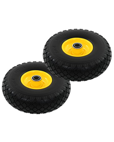 Roue de diable 2 pcs PU solide 3.00-4 | Mobilier & Déco