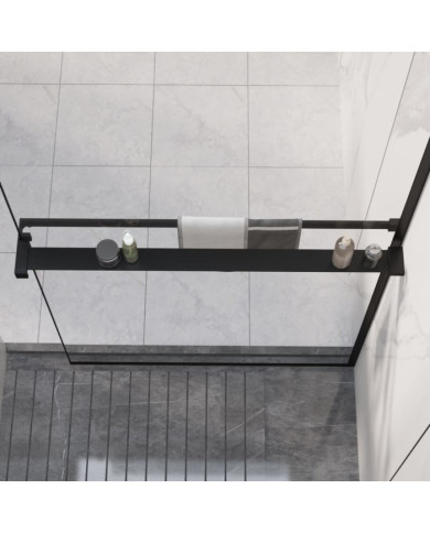 Étagère de douche pour paroi de douche à l'italienne Noir 90 cm | Mobilier & Déco