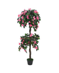 Plante artificielle de Rhododendron avec pot 155cm Vert et rose | Mobilier & Déco