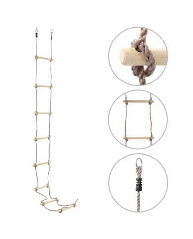 Échelle de corde pour enfants 290 cm Bois | Mobilier & Déco