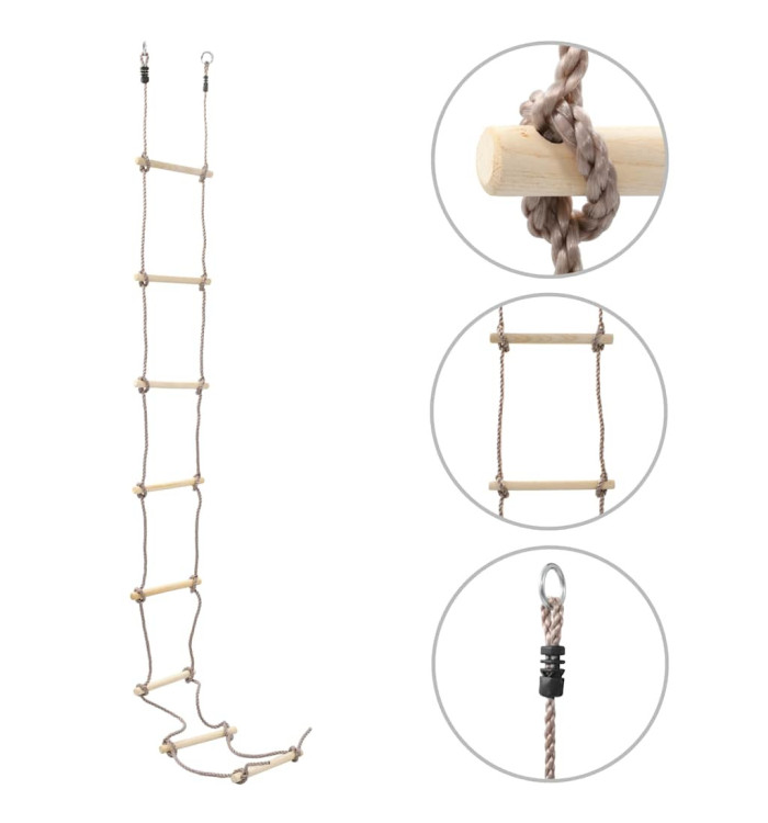 Échelle de corde pour enfants 290 cm Bois | Mobilier & Déco