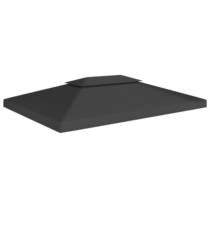 Toile de toit de belvédère 2 niveaux 310 g/m² 4x3 m Noir | Mobilier & Déco