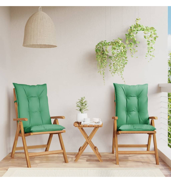Chaises de jardin inclinables lot de 2 et coussins teck massif | Mobilier & Déco