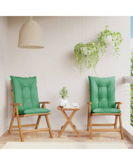 Chaises de jardin inclinables lot de 2 et coussins teck massif | Mobilier & Déco