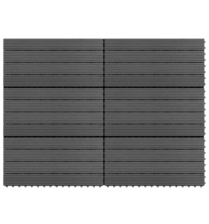 Dalles WPC 60x30 cm 6 pcs 1m² Gris | Mobilier & Déco