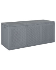 Boîte de rangement de jardin gris PP rotin 270 L | Mobilier & Déco