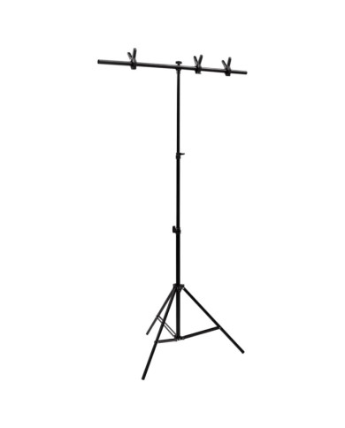 Support de fond en forme de T Noir 91x60x(70-200) cm | Mobilier & Déco