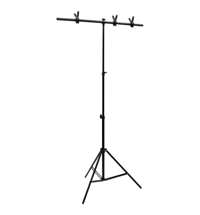 Support de fond en forme de T Noir 91x60x(70-200) cm | Mobilier & Déco