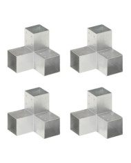 Connecteurs de poteau 4 pcs Forme en Y Métal galvanisé 91x91 mm | Mobilier & Déco