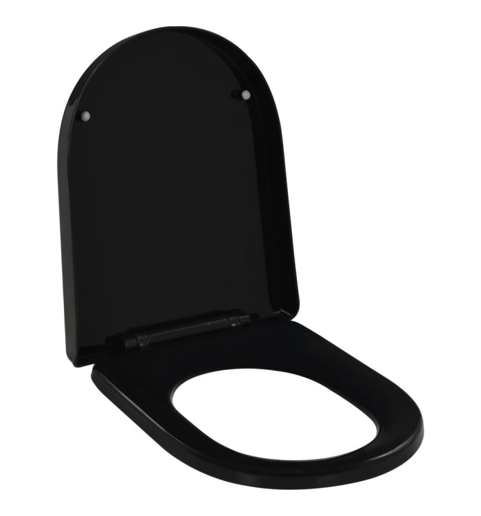 Abattant WC à fermeture en douceur Libération rapide Noir | Mobilier & Déco