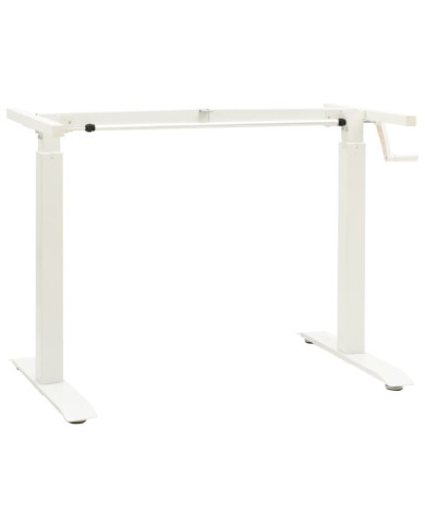 Cadre de bureau en hauteur réglable avec manivelle manuel Blanc | Mobilier & Déco