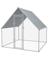 Cage extérieure pour poulets Acier galvanisé 2 x 2 x 1,92 m | Mobilier & Déco