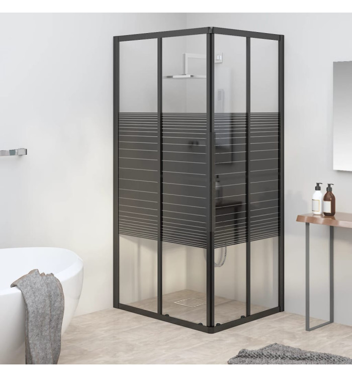 Cabine de douche à rayures ESG 90x70x180 cm Noir | Mobilier & Déco
