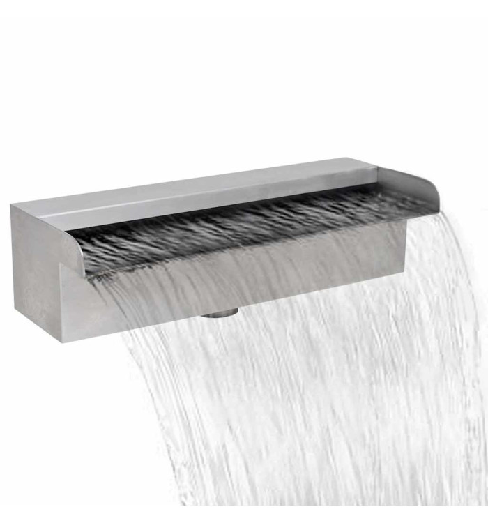 Lame d'eau rectangulaire 30 cm Acier inoxydable pour piscine | Mobilier & Déco