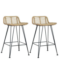 Chaises de bar lot de 2 rotin Naturel | Mobilier & Déco