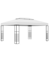 Chapiteau de jardin Acier enduit de poudre 4x3x2,7 m Blanc | Mobilier & Déco