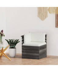 Canapé d'angle palette de jardin avec coussins Bois de pin | Mobilier & Déco
