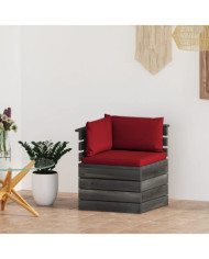 Canapé d'angle palette de jardin avec coussins Bois de pin | Mobilier & Déco