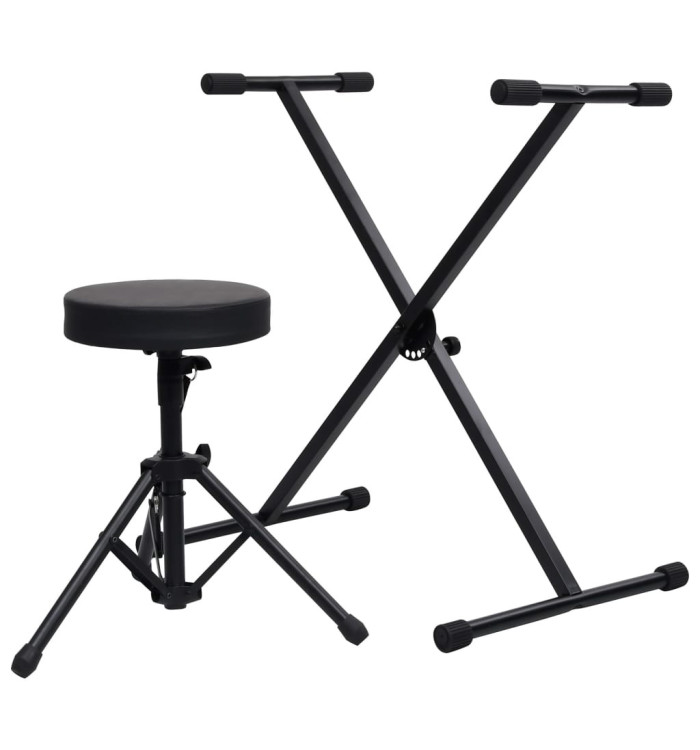 Ensemble de support de clavier et de tabouret Noir | Mobilier & Déco