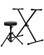 Ensemble de support de clavier et de tabouret Noir | Mobilier & Déco