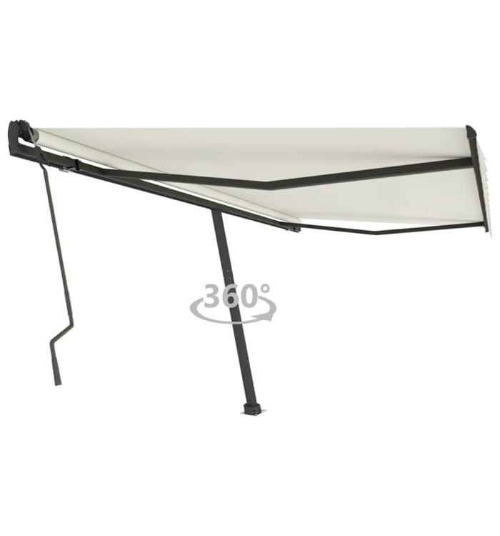 Auvent manuel rétractable sur pied 400x300 cm Crème | Mobilier & Déco