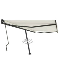 Auvent manuel rétractable sur pied 400x300 cm Crème | Mobilier & Déco