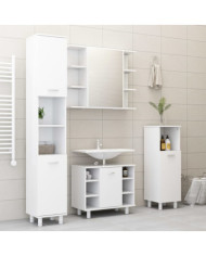 Ensemble de meubles de salle de bain 4pcs Blanc Bois ingénierie | Mobilier & Déco