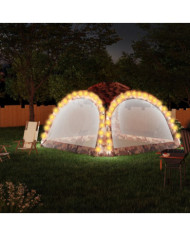 Tente de réception avec LED et 4 parois 3,6x3,6x2,3m Camouflage | Mobilier & Déco