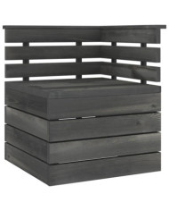 Canapé palette d'angle de jardin Bois de pin massif Gris foncé | Mobilier & Déco