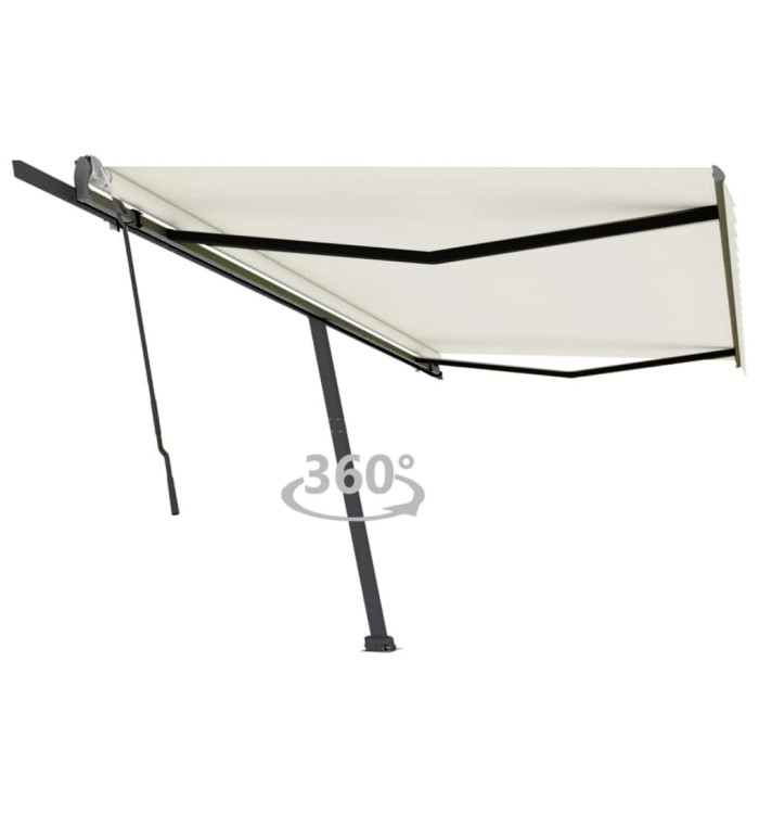 Auvent manuel rétractable sur pied 500x300 cm Crème | Mobilier & Déco