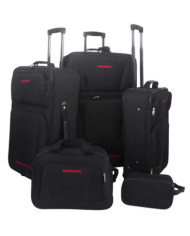 Set de valises noires 5 pièces | Mobilier & Déco