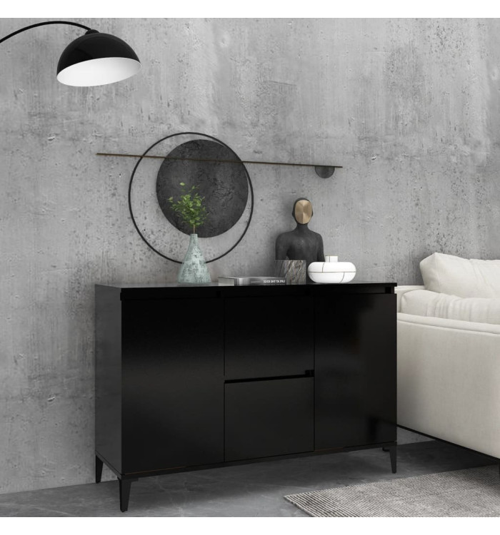 Buffet noir 104x35x70 cm bois d’ingénierie | Mobilier & Déco